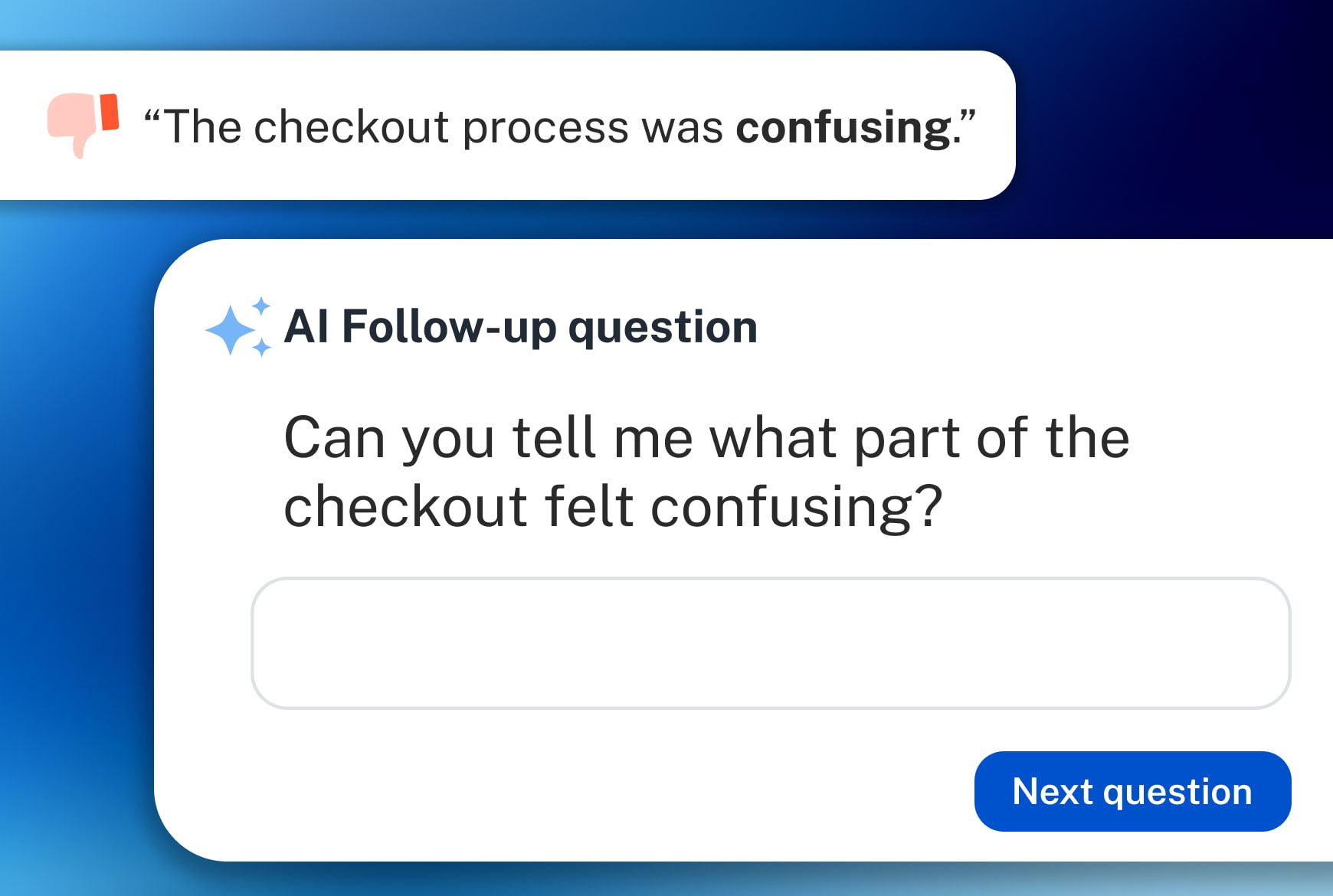 deepdots ai survey personalized ai follow up question example